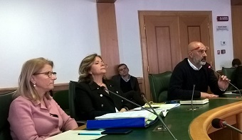 Da sinistra: la direttrice della Asl di Rieti, DInnocenzo, la direttrice dellUfficio speciale per la ricostruzione post sisma 2016 della Regione Lazio, DErcole, e il consigliere Pirozzi.