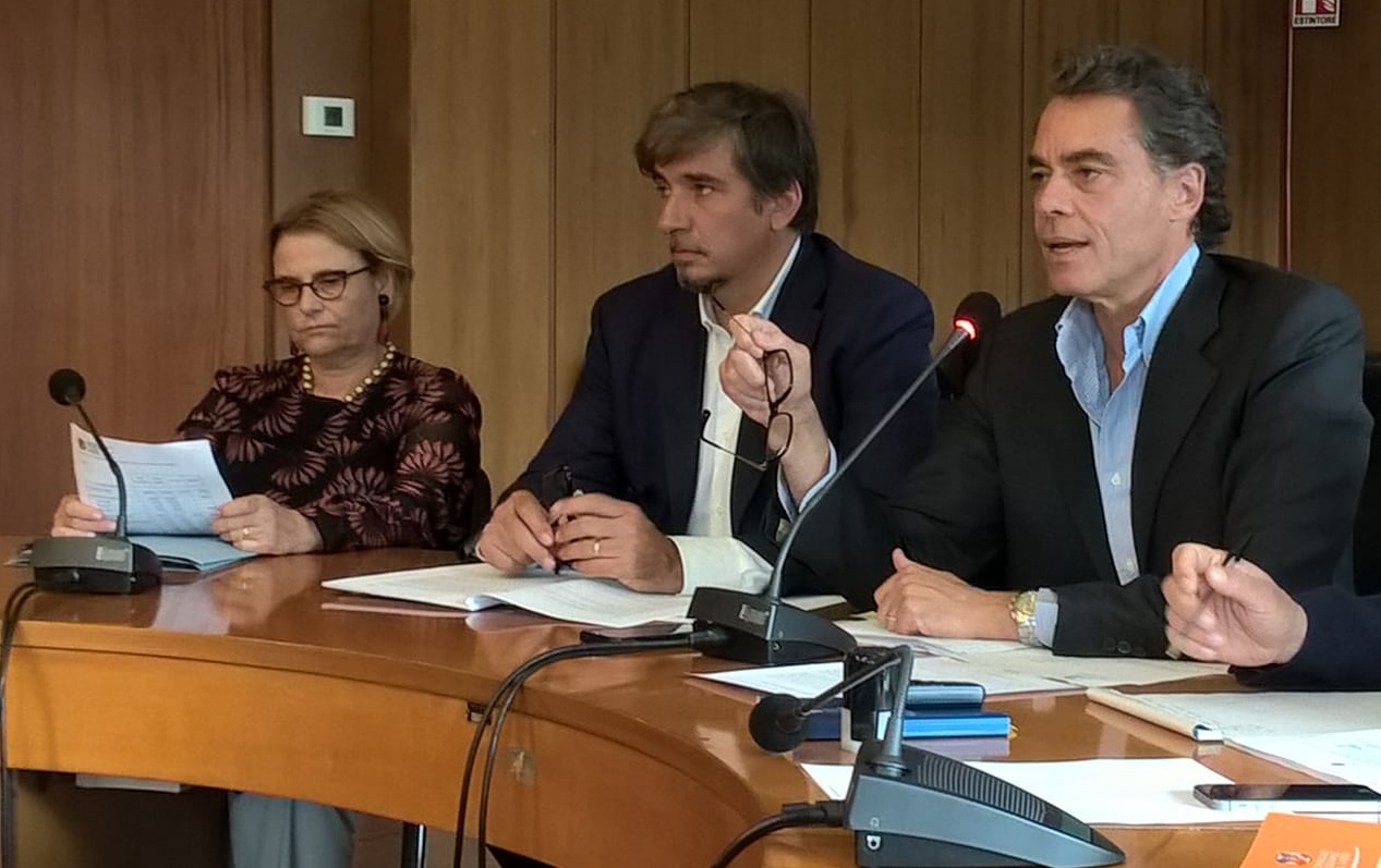 Da sinistra: l'assessore al Bilancio, Sartore; il presidente della quarta commissione, Refrigeri; il presidente dell'undicesima, Maselli.