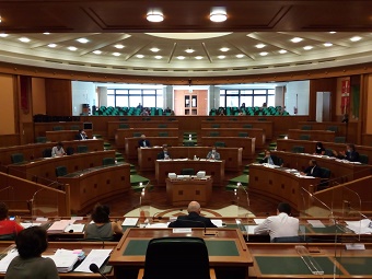 L'Aula consiliare durante i lavori della commissione Sanit.