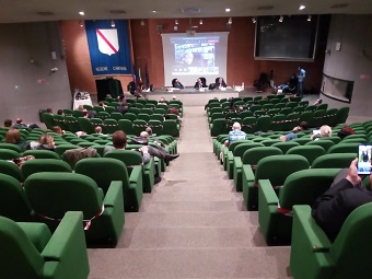 Un momento dell'assemblea dei Garanti dei detenuti nell'auditorium della Regione Campania a Napoli. 