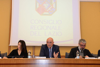 La segretario generale Cinzia Felci, il presidente Daniele Leodori e il sostituto procuratore Mario Palazzi durante la Giornata della trasparenza (foto Bruno Ponzani).