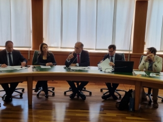 Il presidente Tiero durante la seduta della XI commissione. Il presidente Tiero durante la seduta della XI commissione.