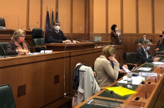 La seduta della commissione Sanità del 22 novembre, in presenza, in Aula consiliare. La seduta della commissione Sanità del 22 novembre, in presenza, in Aula consiliare.