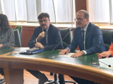 L'assessore Patanč e il presidente Mitrano durante l'audizione. L'assessore Patanč e il presidente Mitrano durante l'audizione.
