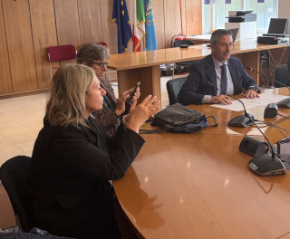 Da destra, il presidente Tripodi e i due dirigenti della Asl intervenuti nell'audizione di oggi.
