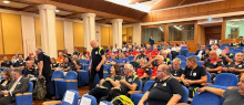 I volontari della protezione civile presenti all'audizione. I volontari della protezione civile presenti all'audizione.