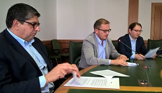 I consiglieri regionali Lena, Minnucci e La Penna. I consiglieri regionali Lena, Minnucci e La Penna.