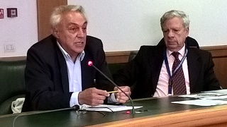 Carlo Picozza (Rete Nobavaglio) e Alberto Spampinato (Ossigeno per l'informazione) in audizione.