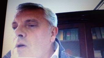 Il presidente della commissione regionale Abi Lazio, Salvatore Pisconti, durante l'audizione in modalità telematica.