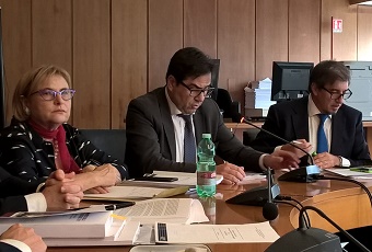 Gli assessori D'Amato, Sartore e il presidente della quarta commissione, Refrigeri. Gli assessori D'Amato, Sartore e il presidente della quarta commissione, Refrigeri.