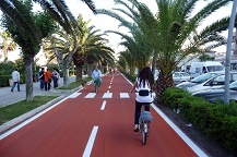 Una pista ciclabile.