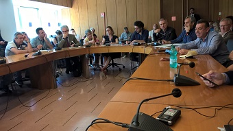 Un momento dell'audizione in sala Etruschi.