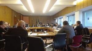 Un momento dell'audizione con i sindacati. Un momento dell'audizione con i sindacati.