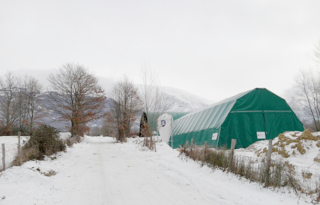 Una stalla tunnel realizzata ad Amatrice.