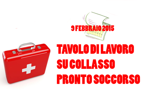 Tavolo di lavoro su collasso pronto soccorso