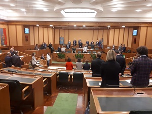 L'Aula durante il minuto di silenzio.