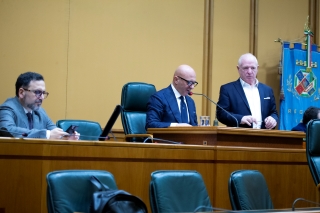 Il vicepresidente del Consiglio regionale, Giuseppe Cangemi, durante la seduta odierna.