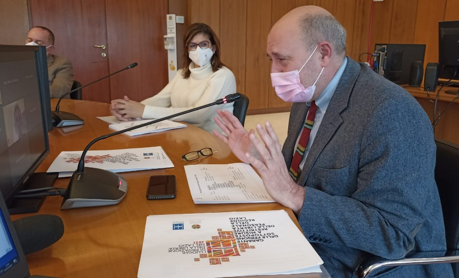 Il Garante dei detenuti, Anastasìa, e l'assessora Corrado, durante la presentazione alla stampa dei dati 2021 sui luoghi di privazione della libertà nel Lazio