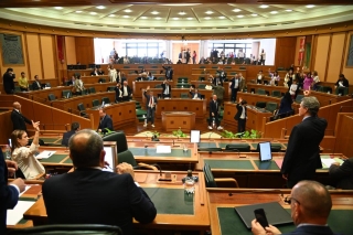L'Aula del Consiglio regionale durante una votazione. L'Aula del Consiglio regionale durante una votazione.