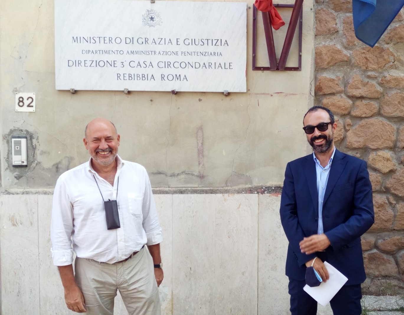 Il Garante dei detenuti del Lazio, Anastasia, e, a destra nella foto, il responsabile dello sportello per i detenuti per il polo di Rebibbia, l'avvocato Dario Di Cecca