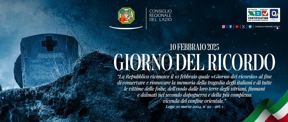Consiglio Regionale del Lazio – Giorno del ricordo