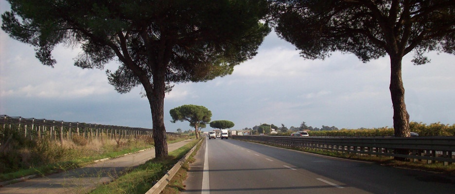 La strada regionale Pontina.