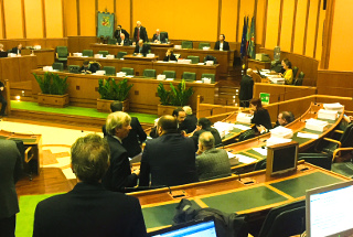 L'Aula consiliare al lavoro.