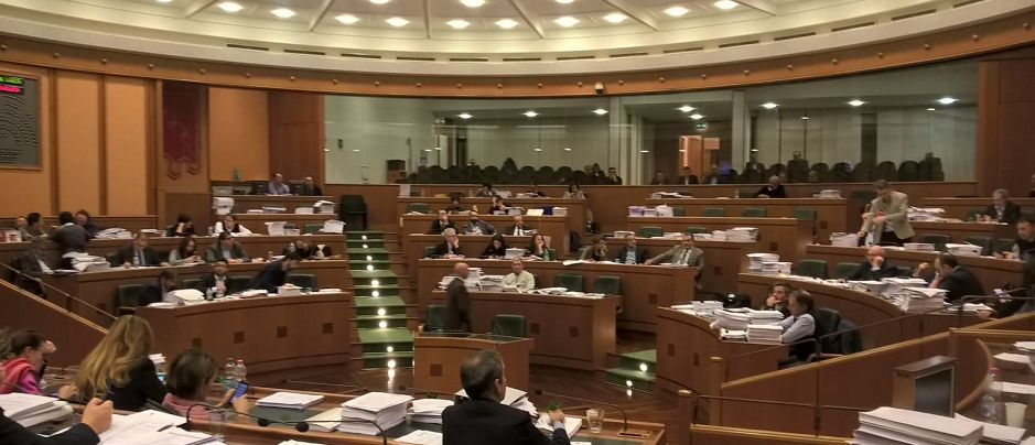 L'Aula pochi istanti prima dell'approvazione.